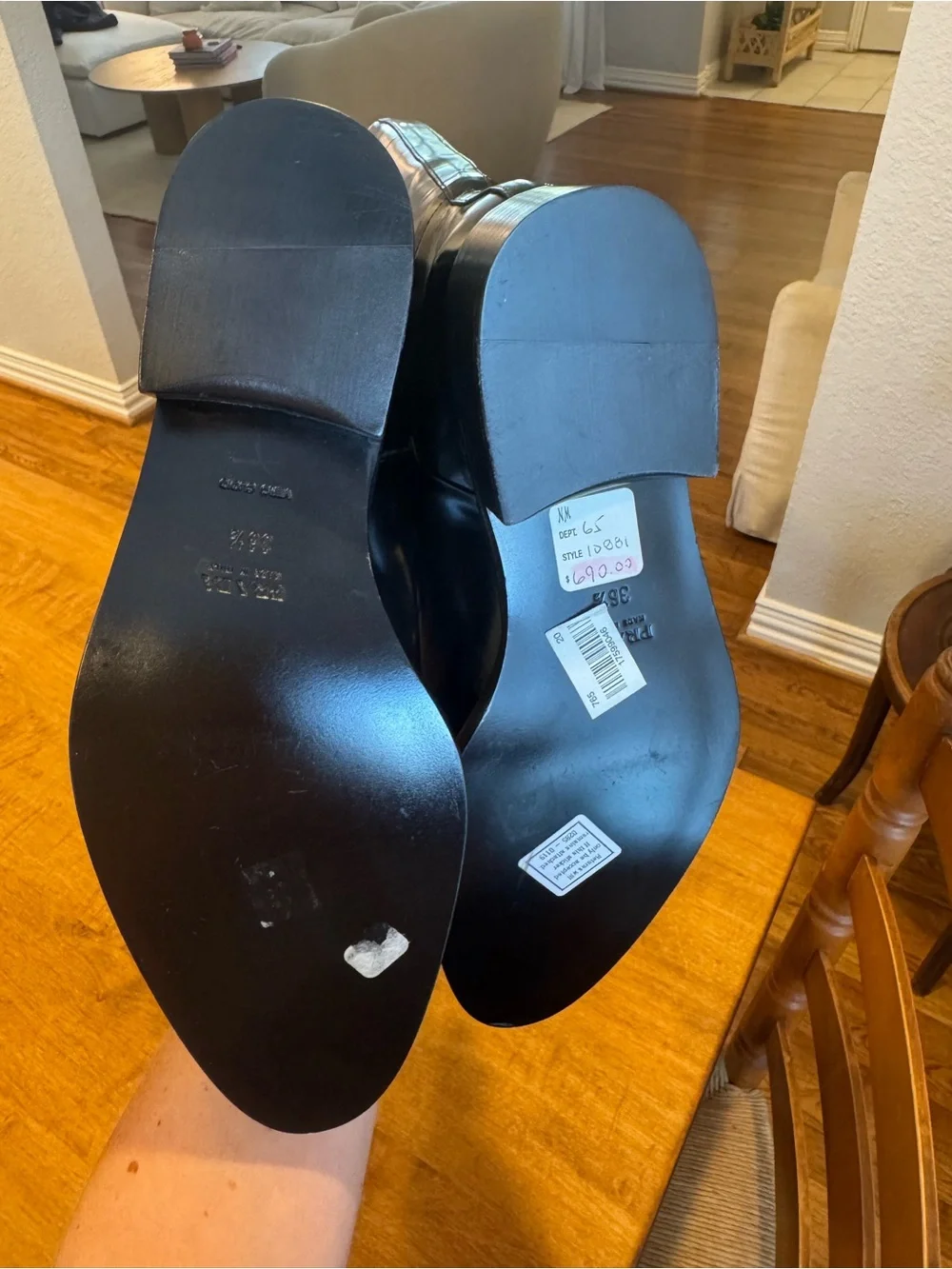 Prada Patent Leather Riding Boots